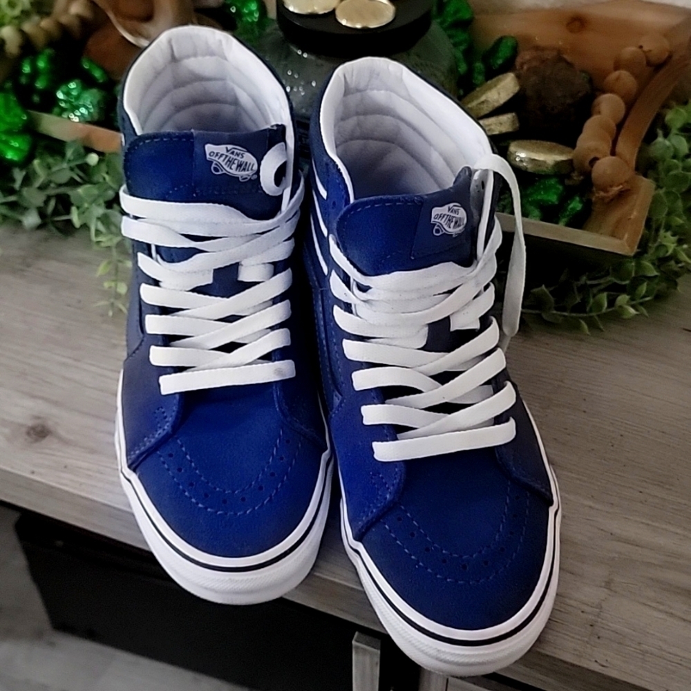 VANS Men's Sk8-Hi Sport Stripes Suede / Canvas High Top Sneaker - Picture 7 of 8